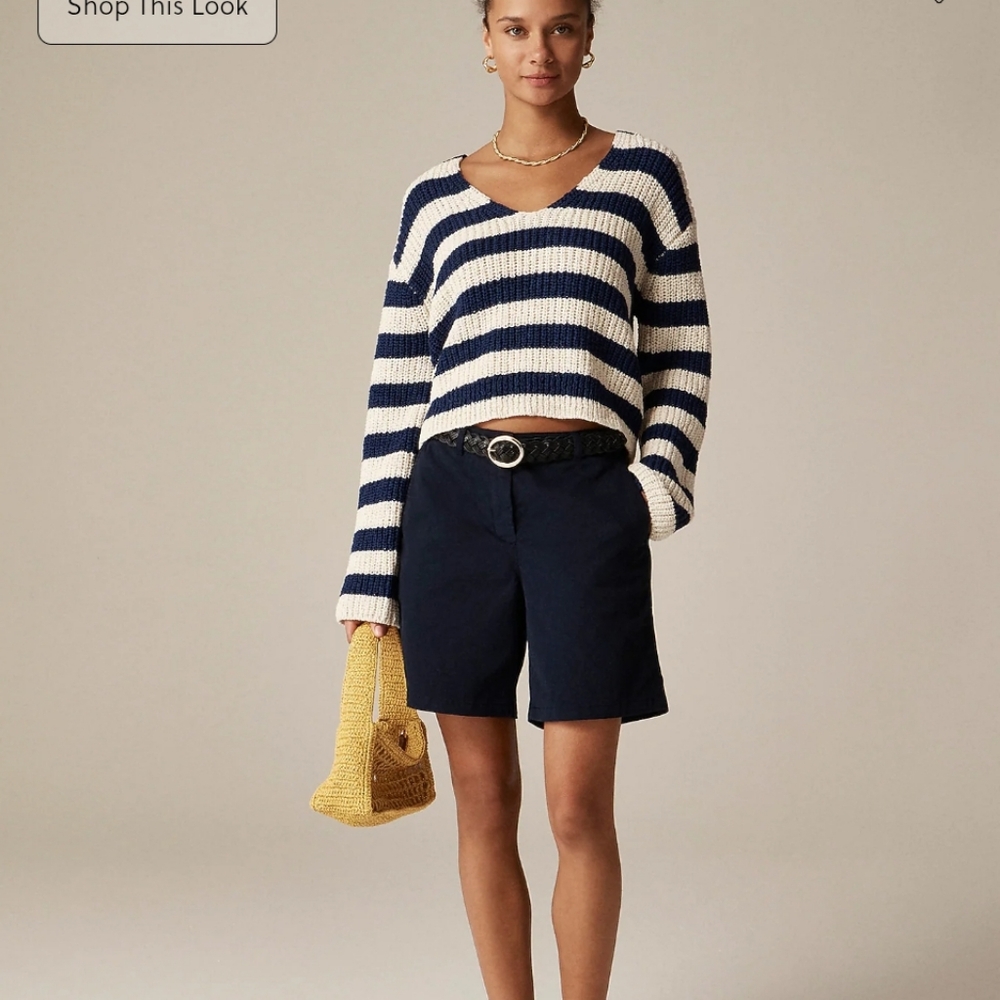 J Crew 7" heritage chino short CI578 Size 2 NWT Navy